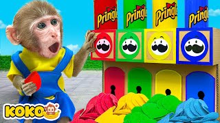 Monkey Koko Challenge Vending Machine And Play Pringles Potato Chips | KUDO KOKO CHANNEL