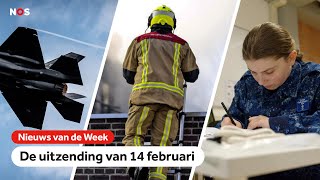 Rechtszaak over straaljagers, brandweermensen ziek door werk, jongeren trainen mee met het leger.