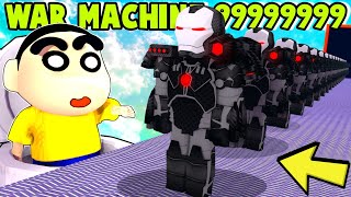 Shinchan Opened IRONMAN WAR MACHINE Factory With Hon in Roblox! Super hero tycoon