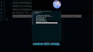 C Programming | Convert Days To Years, Weeks, Days | Coding With Sohail #shorts #programming