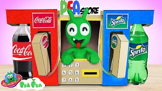 Pea Pea Making DIY Coca, Pepsi Vending Machine - Stop Motion Cartoon