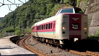 【特急やくも号】JR伯備線　ゆったりやくも色381系電車　新郷駅通過