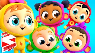 Five Little Monkeys | Monkey Song | Nursery Rhymes For Babies | Kids Songs with Super Supremes