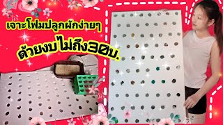 วิธีเจาะโฟมปลูกผักไฮโดรโปรนิกส์ง่ายมากๆงบไม่ถึง30บาท ขนาด120*60