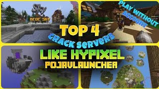 Top 4 Crack Server of Minecraft java | PojavLauncher | Like Hypixel  | In Hindi #Minecraftindi