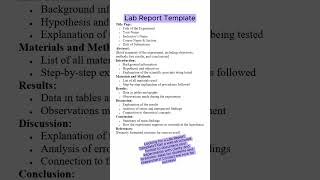 Lab Reports Templates #labreports #lab #labreport