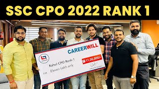 SSC CPO 2022 RANK 1 Rahul | Selection Matlab Careerwill