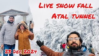 Aaj sapna pura hua    // Live Snow Fall // Atal Tunnel // 23 Dec 2024 //  Manali trip