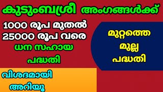 കുടുംബശ്രീ അംഗങ്ങൾക്ക് ധനസഹായ പദ്ധതി | മുറ്റത്തെ മുല്ല പദ്ധതി | Kudumbasree | Muttathe Mulla