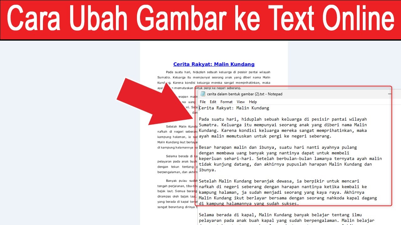 Cara Mengubah Gambar Menjadi Text Online - YouTube