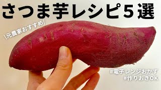 【レンジでできる副菜レシピ】元農家おすすめサツマイモの美味しい食べ方５選｜作りおきOK｜しっとりホクホク｜大学芋｜きんぴら｜秋の味覚を楽しむ｜2024秋まとめ