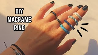 How to Make Square and Spiral Knot Macrame Ring • Macrame Ring Tutorial