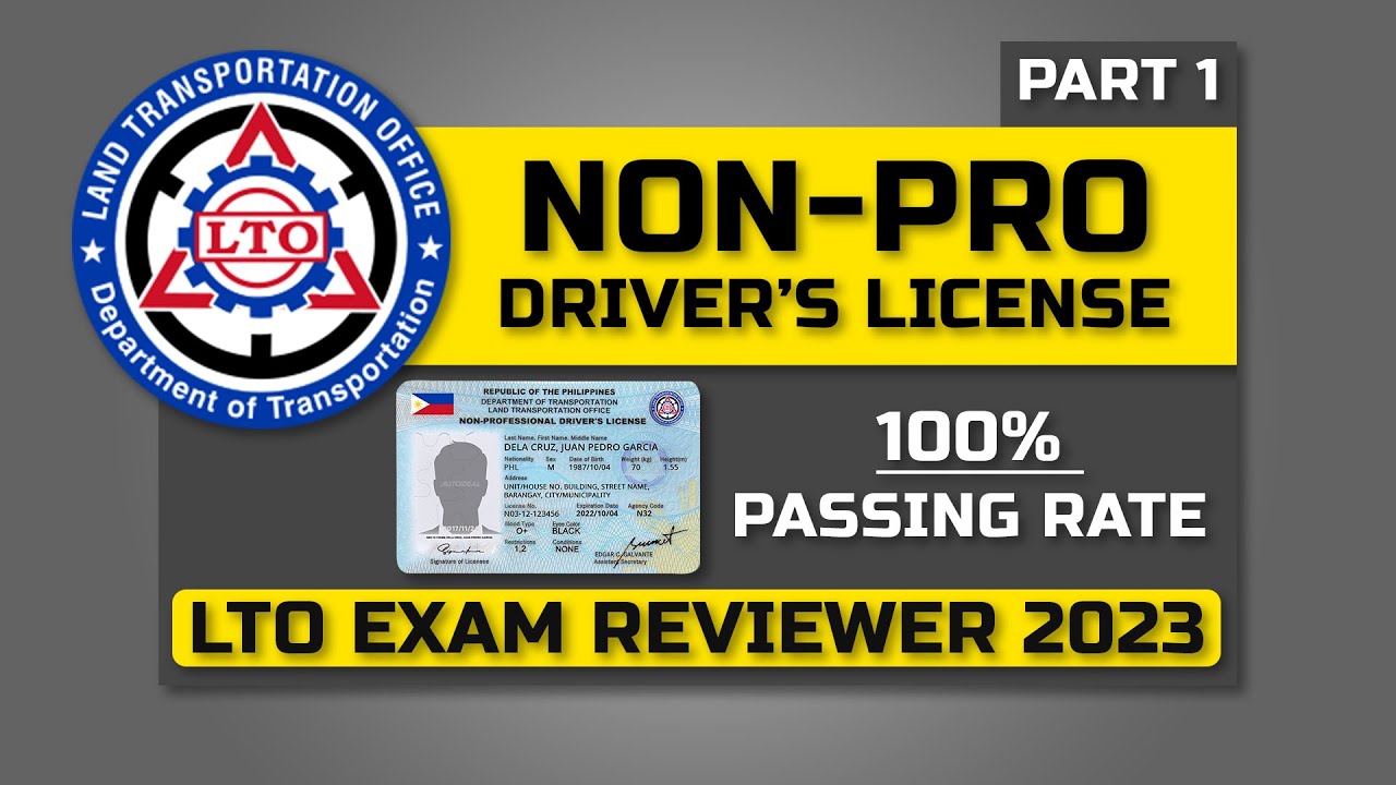 LTO EXAM REVIEWER 2023 TAGALOG (NON-PRO) - 100% PASSING RATE | PART 1 ...