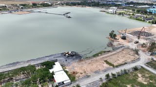 Wonderful Project With Heavy Wheel Loader Pushing Stone And Dump Trucks Loading