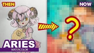 How to draw Aries | Zodiac Series  l Then and Now by Huta Chan