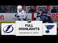 NHL Highlights | Lightning vs. Blues | November 05, 2024