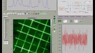 Fast scanning of nanolithography pattern on Ti film, 3x3 microns