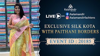 Exclusive Silk Kota With Paithani Border Sarees Collection - @ Flat Prices || Kalamandir Sarees LIVE