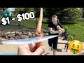 $10-$100 Card Throwing Trick Shots