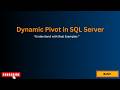 Dynamic Pivot in SQL Server: Step-by-Step Guide with Examples | Great for SQL Interview Prep #sql