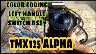 CONNECTION NG LEFT HANDLE SWITCH ASSY NG TMX 125 ALPHA at COLOR CODING