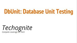 DbUnit Database(db) Unit Testing