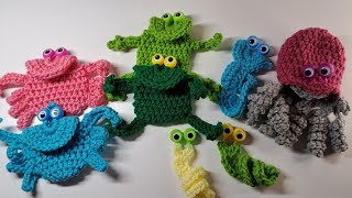 Crocheted Googly eyed worms