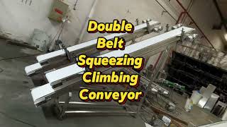 PU Food Grade Belt Inclined Conveyor Squeezing Climbing Conveyor