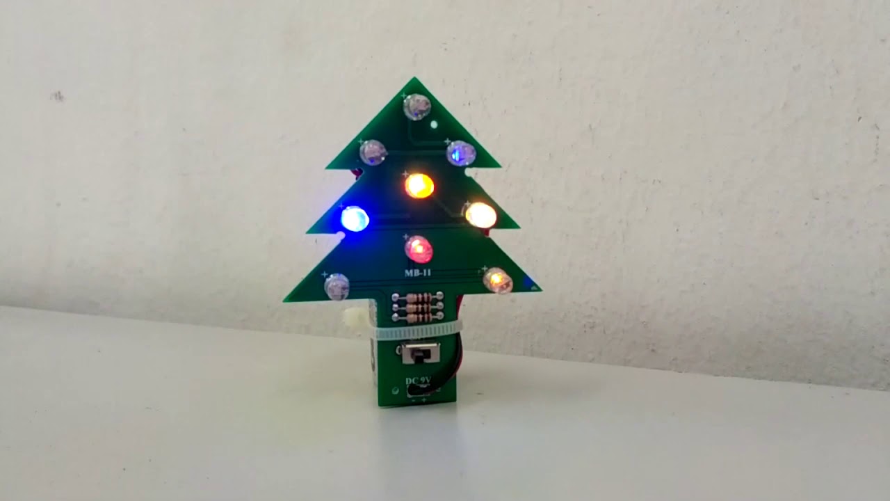 MB-11 Flashing LED Christmas Tree Hobby Kit - YouTube