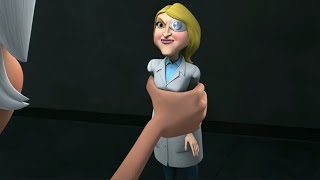 Ginormica grabs Dr. Cutters [from Monsters vs Aliens (TV Series)] {Giantess}