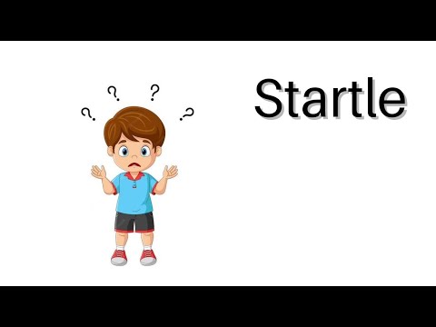 What is the synonym and antonym of startled?