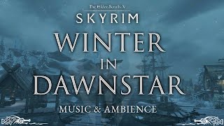 Winter in Dawnstar | Snowy Skyrim Music \u0026 Ambience | 3 Hours