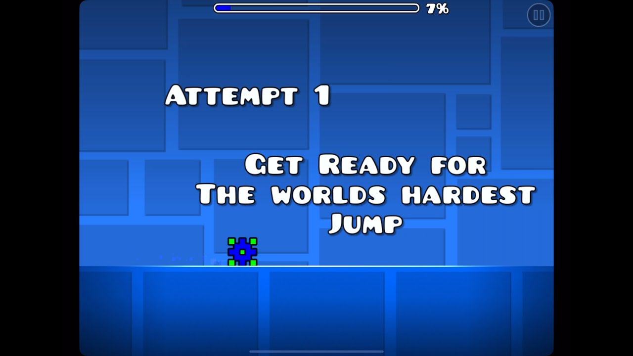 Geometry Dash Worlds Hardest Jump 1st Attempt Youtube
