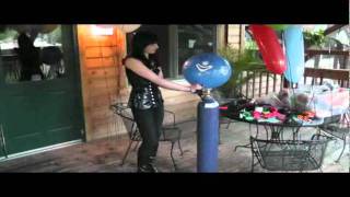 Domina Elle Balloon Mistress inflating balloons.avi