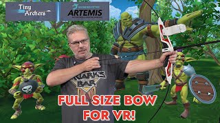 Full Size Bow For VR - Unboxing \u0026 Review Artemis Smart Bow Playing Tiny Archers