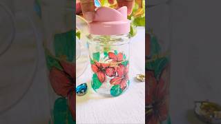 Floral Paint on Spice Jar #jarpainting #shorts