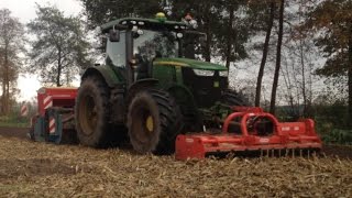 Imants 48SX spitmachine met John Deere en klepelmaaier.in een werkgangTrekkerweb