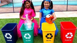 Clean Up Trash Song | Emma & Jannie Sing-Along to Nursery Rhymes & Kids Songs