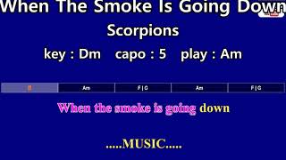 When The Smoke Is Going Down - Scorpions (Karaoke & Easy Guitar Chords)  Key : Dm  Capo : 5