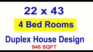 22 x 43 duplex HOUSE DESIGN II 4 BHK HOUSE PLAN DESIGN II 22 X 43 HOME DESIGN