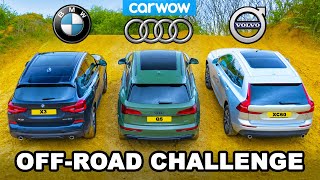 BMW X3 v Audi Q5 v Volvo XC60: UP-HILL DRAG RACE & which is best OFF-ROAD!