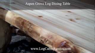 Rustic Table - Farmhouse Dining Table - Aspen Log Table \u0026 Furniture