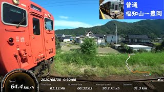 【鉄道車窓】 JR山陰本線 223系普通 ［福知山→豊岡］ 速度計付き　Train Window View with Speedometer  - JR San'in Main Line -