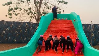 Staircase Climbing and Sliding - Amazing Fatman Show