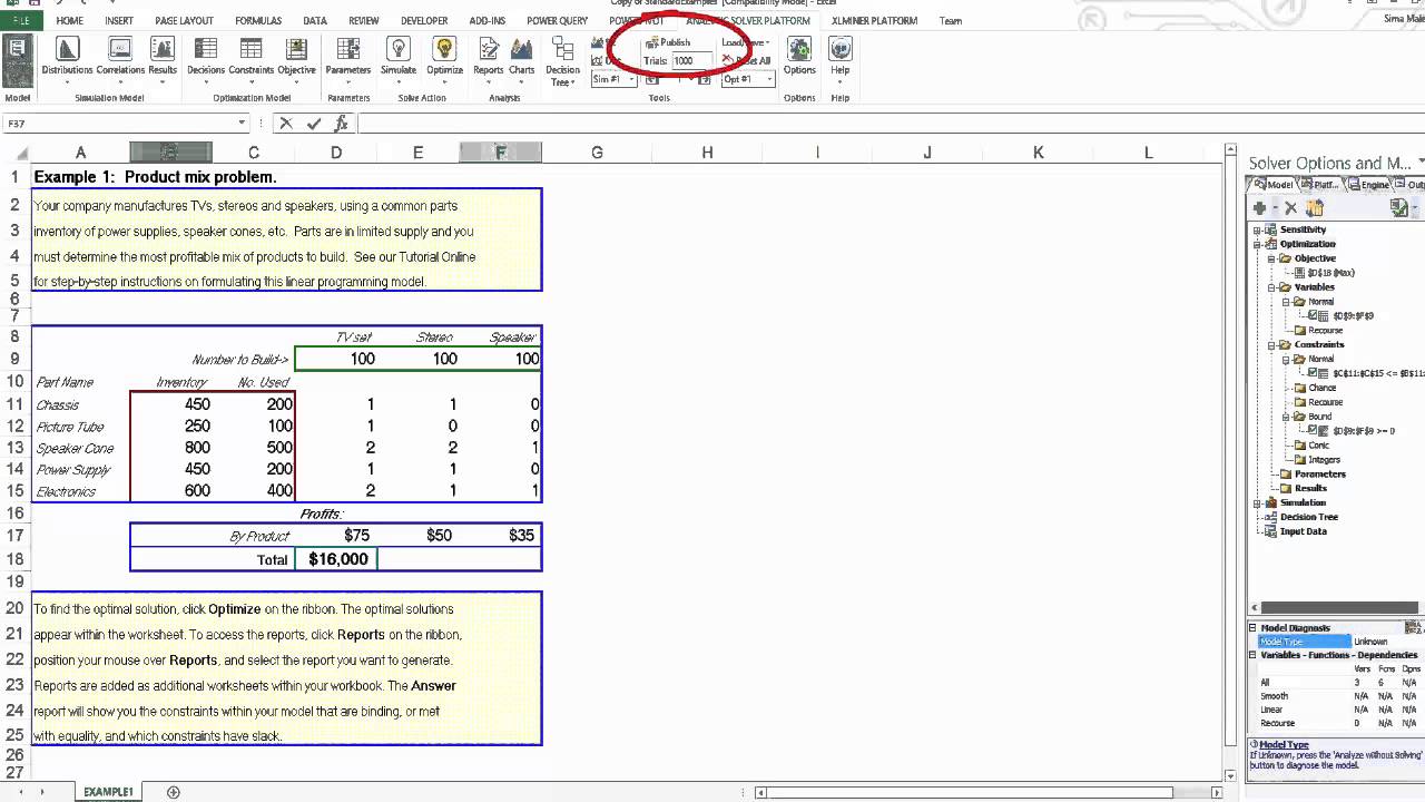Solver In Excel Example