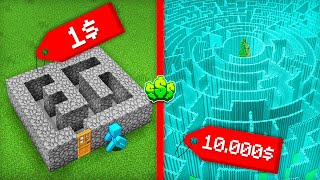 LABERINTO de $1 vs LABERINTO de $1.000.000,00 en minecraft