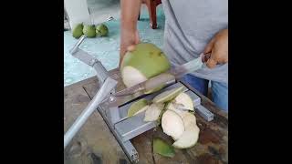 DIY Coconut cutting and holding ปอกและเจาะมะพร้าวในเครื่องเดียวใช้งานง่ายสะดวกสบาย