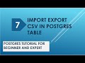 postgres import csv  | postgres import data | postgresql import export | postgresql tutorial
