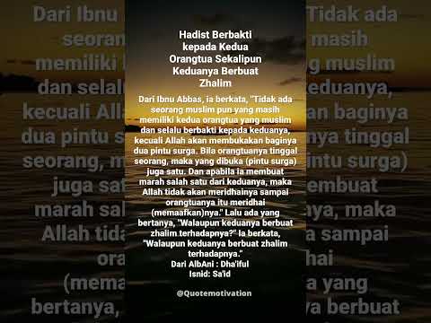 Berbakti Kepada Orang Tua #hadist - YouTube