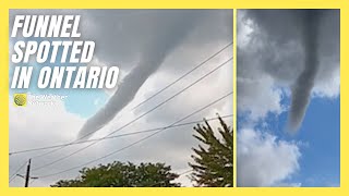 Funnel Cloud Caught on Camera in Ontario During Intense Storms